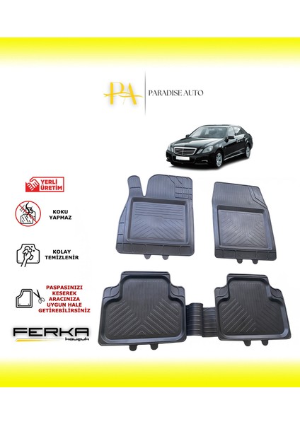 Mercedes E Serisi W212 2009-2016 Uyarlanabilir Universal Havuzlu Paspas