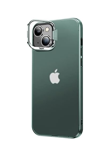 Labs Buff Iphone 15 Plus ile Uyumlu New Corner Kamera Kapaklı Standlı Kılıf (Yeşil)