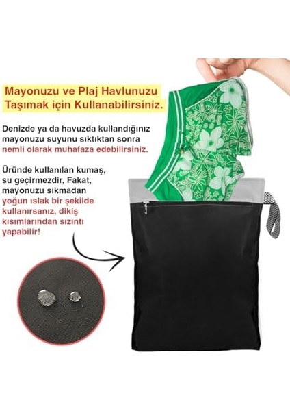 Çamaşır Torbası, Mayo Torbası, Seyahat Organizer, Kirli Çamaşır Torbası,valiz Içi Organizer, Çamaşır Sepeti, Saklama Çantası (Siyah)