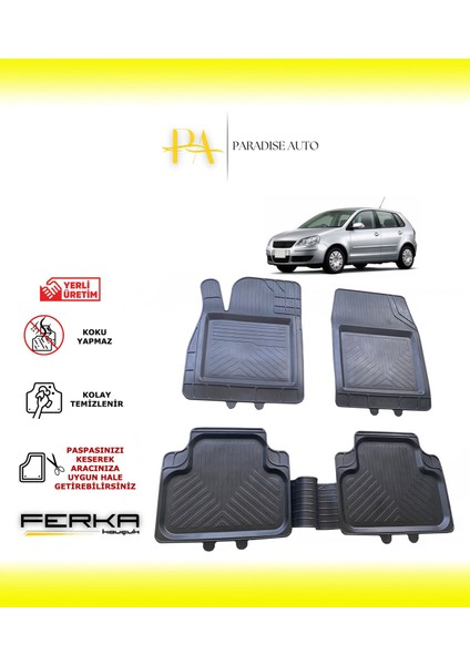 Volkswagen Polo Hb 4.5 cc 2005-2009 Uyarlanabilir Universal Havuzlu Paspas