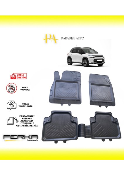 Citroen C3 2021 ve Üstü Uyarlanabilir Universal Havuzlu Paspas