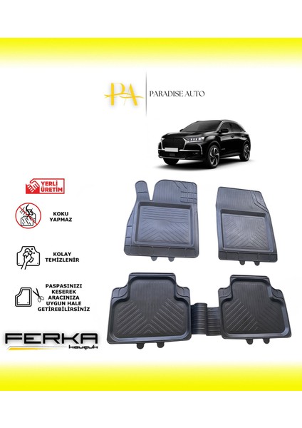 Ds Ds7 Crossback 2017 ve Üstü Uyarlanabilir Universal Havuzlu Paspas
