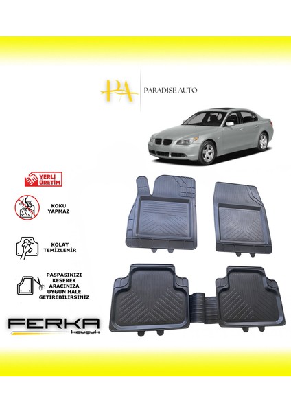 Bmw 5 Serisi E60 2004-2010 Uyarlanabilir Universal Havuzlu Paspas