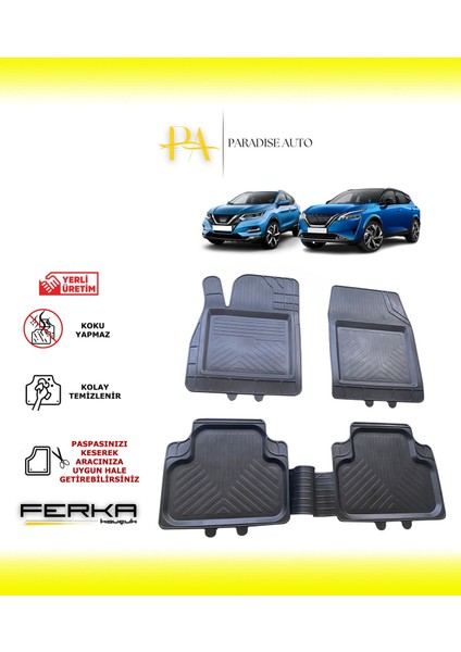 Nissan Qashqai 3 Dizel-Benzin 2021 ve Üstü Uyarlanabilir Universal Havuzlu Paspas