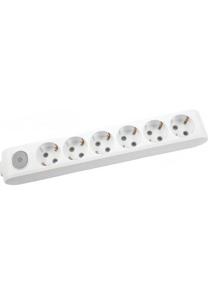 Multi-Let Altılı Priz Anahtarlı Topraklı Çocuk Korumalı Klemensli-Beyaz (Kablosuz)