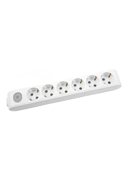 Multi-Let Altılı Priz Anahtarlı Topraklı Çocuk Korumalı Klemensli-Beyaz (Kablosuz)