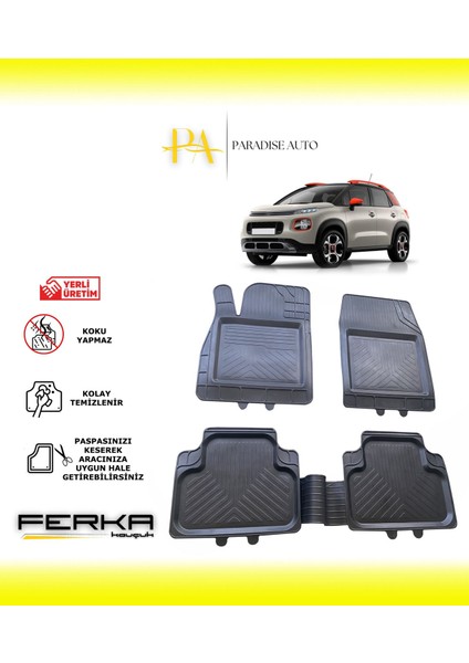 Citroen C3 Aircross 2017-2021 Uyarlanabilir Universal Havuzlu Paspas