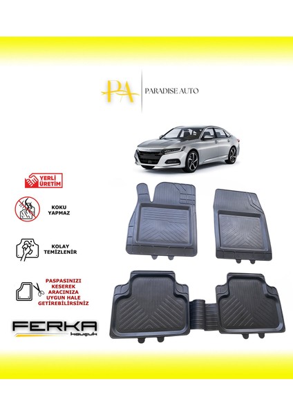 Honda Accord 10 2017 ve Üstü Uyarlanabilir Universal Havuzlu Paspas