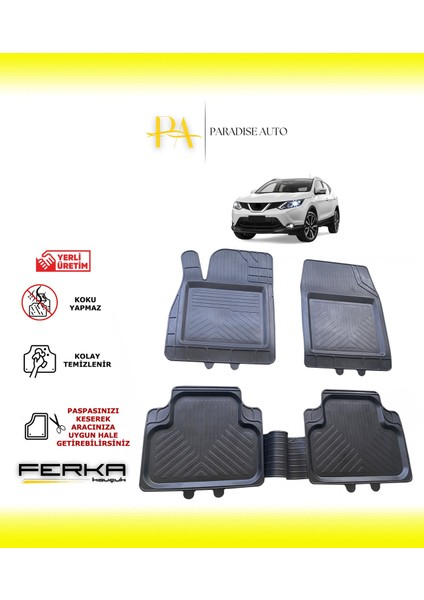 Nissan Qashqai 2 2014-2021 Uyarlanabilir Universal Havuzlu Paspas