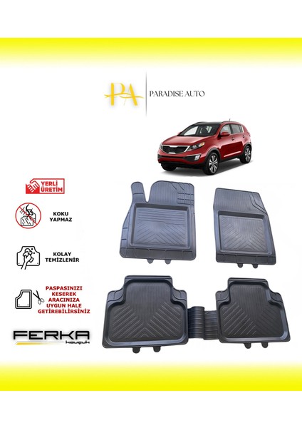 Kia Sportage 3 2010-2016 Uyarlanabilir Universal Havuzlu Paspas