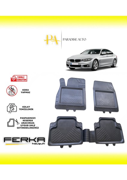 Bmw 4 Serisi F36 Grand Coupe 2013-2021 Uyarlanabilir Universal Havuzlu Paspas