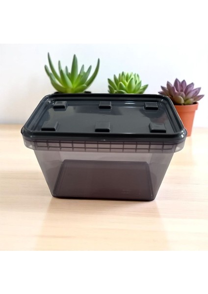9’lu Gri Saklama Kabı Seti 6 Küçük 3 Büyük Iç Içe Geçmeli Sızdırmaz Kapaklı Pratik Plastik Gıda Kabı