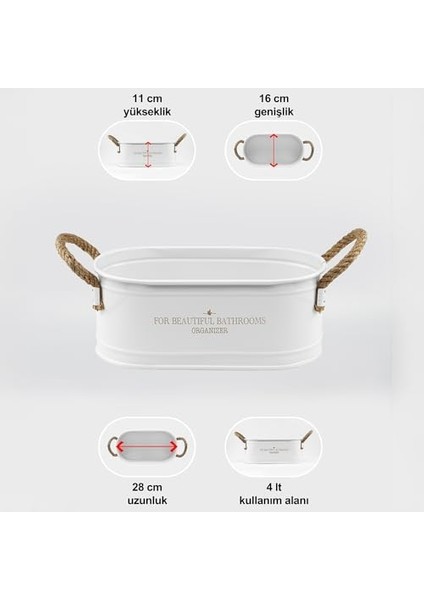 Metal Ip Kulplu Baton Metal Banyo Düzenleyici, Banyo Organizeri (For Beautiful Bathrooms Organizer Baskı) LN1207B fiyatları
