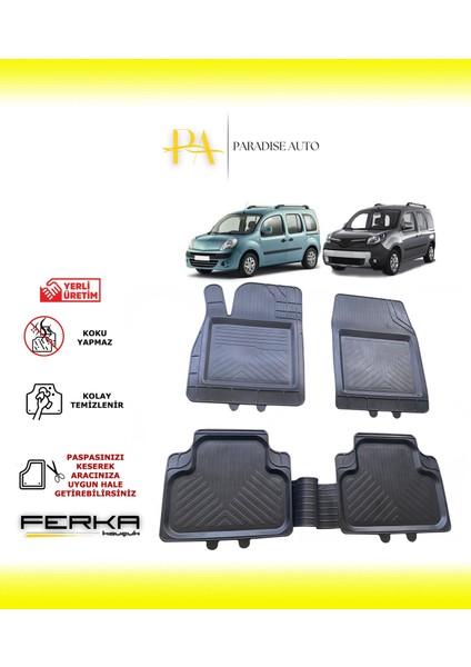 Renault Kangoo 2008-2022 Uyarlanabilir Universal Havuzlu Paspas