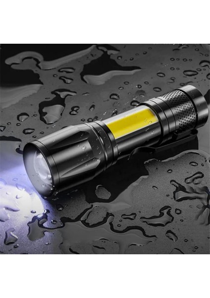 El Feneri LED USB Şarjli-Metal Ultra Güçlü Parlak Zoom Mini Boy El Feneri [enerji Sınıfı A++]ortam Lambası Deprem,polis,jandarma,zabıta,bekçi Feneri