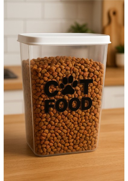 Kedi Maması Saklama Kabı 3,3 Litre ( 1,5 kg ) Sızdırmaz Hava Almaz Kedi Mama Saklama Kabı Yeni Ürün