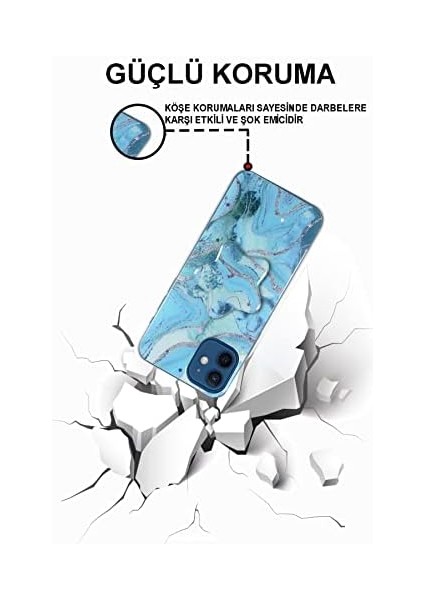 Iletişim Apple Iphone 11 ile Uyumlu Kapak Mermer Desenli Pop Socketli Silikon Kılıf - Mercan