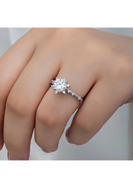 ​gümüş Çiçek Desenli Kadın Yüzük fırsatları