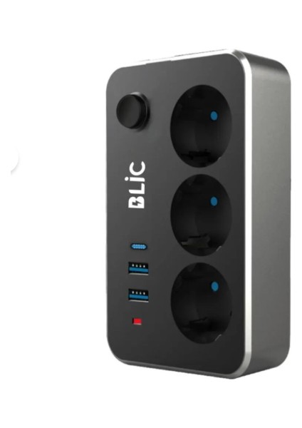 Akım Korumalı 2 USB Li 1 Typc 3 Lü Priz Açma Kapama Anahtarlı fiyatları