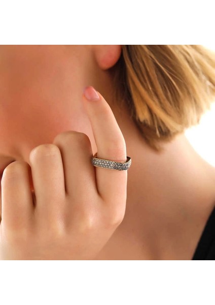 Gümüş 3 Sıra Kare Tamtur Kadın Yüzük fiyatları