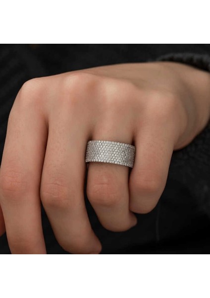 Gümüş Yarım Tamtur Bayan Yüzük modelleri