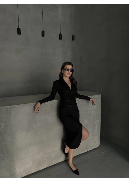 Drape Detaylı Midi Elbise modelleri