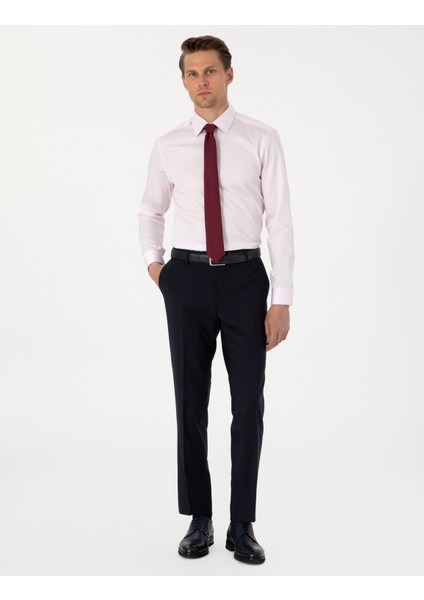 Erkek Açık Pembe Slim Fit Uzun Kollu Basic Gömlek 50305127-VR078