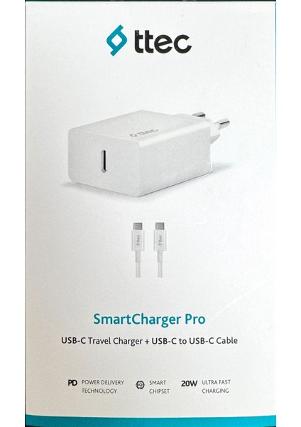 20W Type-C Şarj Başlığı + Type-C Type-C Kablo