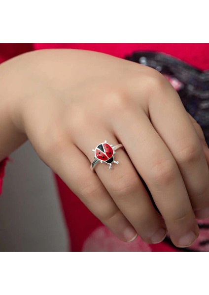 Gümüş Uğur Böceği Çocuk Kız Yüzük indirimleri