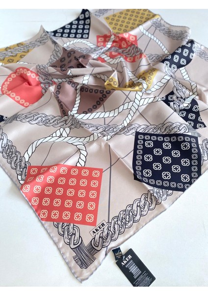 Tivil Saf Ipek Eşarp 49617 Vizon Karışık Desen