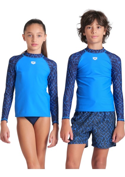 Unısex Jr Arena Rash Vest L/s Allover Uv Korumalı Tişört