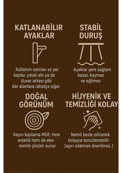 Katlanabilir 70 cm Hamur Açma Sofrası – Doğal Görünümlü Kayın Kaplama Mdf fırsatları
