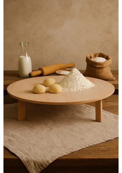 Katlanabilir 60 cm Hamur Açma Sofrası – Doğal Görünümlü Kayın Kaplama Mdf