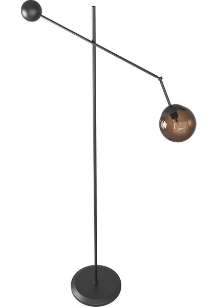 Artea Siyah Metal Gövdeli Lambader – Bal Cam Başlık, 90° Ayarlı Kol, Modern Asimetrik Tasarım modelleri