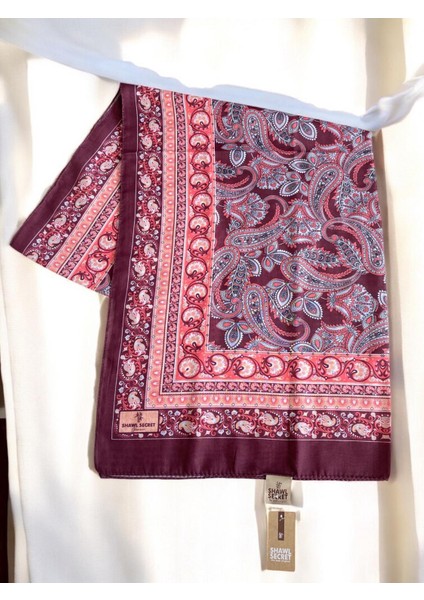Glamour Pamuklu Etnik Soft Şal 49500 Bordo