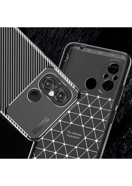 Xiaomi Redmi 12C Kılıf Kamera Korumalı Karbon Desenli Lux Negro Silikon - Siyah + Cam Ekran Koruyucu