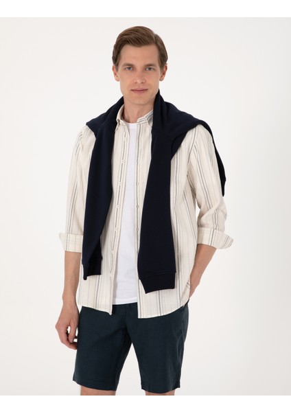 Erkek Lacivert Regular Fit Uzun Kollu Gömlek 50307170-VR033 modelleri