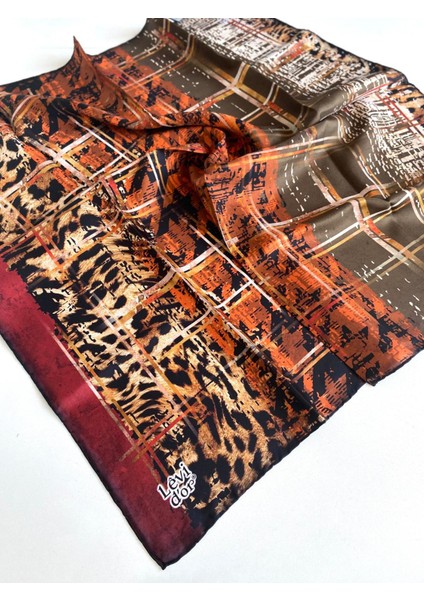 Tivil Saf Ipek Eşarp 48997 Bordo Karışık Desen