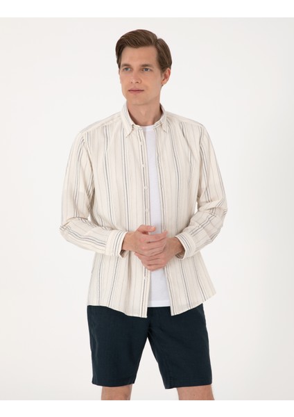 Erkek Lacivert Regular Fit Uzun Kollu Gömlek 50307170-VR033 fırsatları