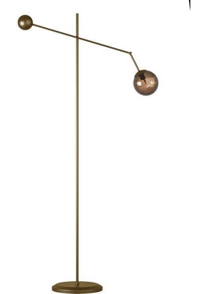 Artea Eskitme Metal Gövdeli Lambader – Bal Cam Başlık, 90° Ayarlı Kol, Modern Asimetrik Tasarım fiyatları