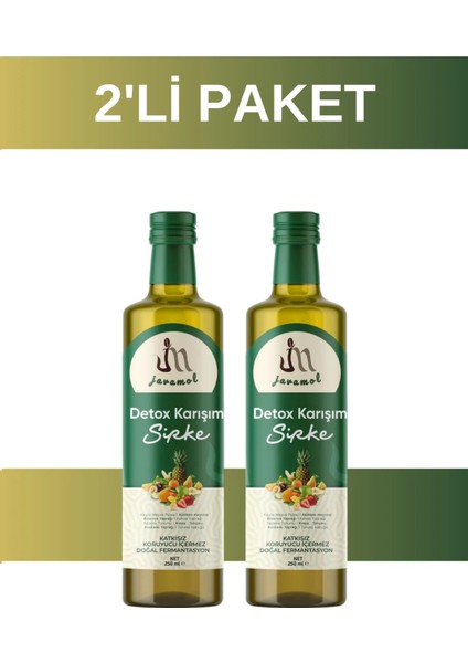 Doğal Bitkisel Karışım Sirke 250 ml x 2 – Fermente, Katkısız ve Doğal Içerikli