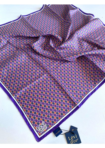 Tivil Saf Ipek Eşarp 49477 Mor Karışık Desen