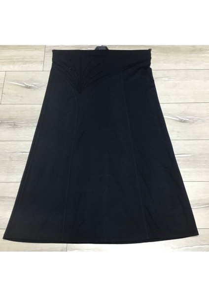 Beli Lastikli Önü Taşlı Bedenli Etek