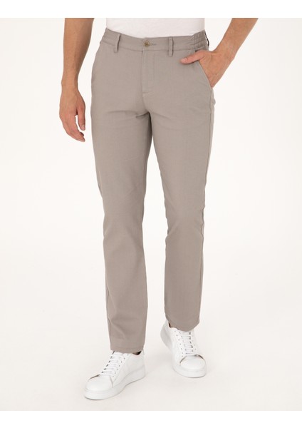 Erkek Taş Regular Fit Beli Lastikli Kanvas Pantolon 50308104-VR049 fiyatları