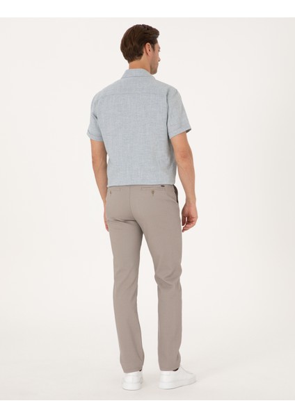 Erkek Taş Regular Fit Beli Lastikli Kanvas Pantolon 50308104-VR049 fırsatları