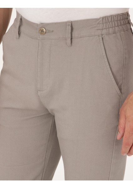 Erkek Taş Regular Fit Beli Lastikli Kanvas Pantolon 50308104-VR049 indirimleri