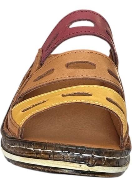 25Y NBL05 Taba Kadın Hakiki Deri Günlük Terlik fırsatları