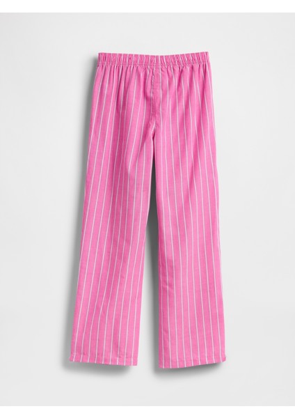 Erkek Çocuk Pembe Geri Dönüştürülmüş Poplin Pijama Pantolonu modelleri