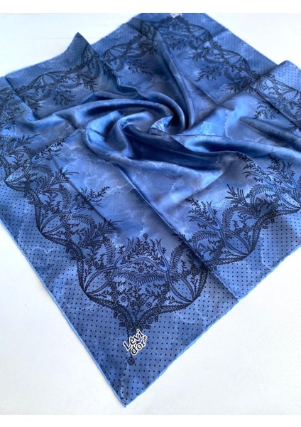 Tivil Saf Ipek Eşarp 48975 Mavi Karışık Desen