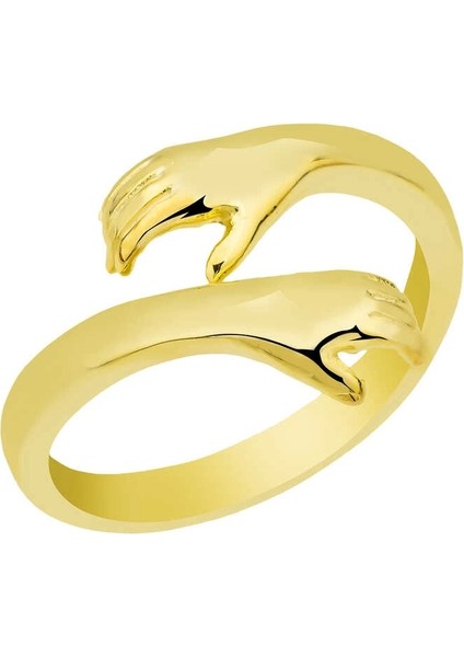 Gümüş Gold Sarılan Eller Yüzük fiyatları